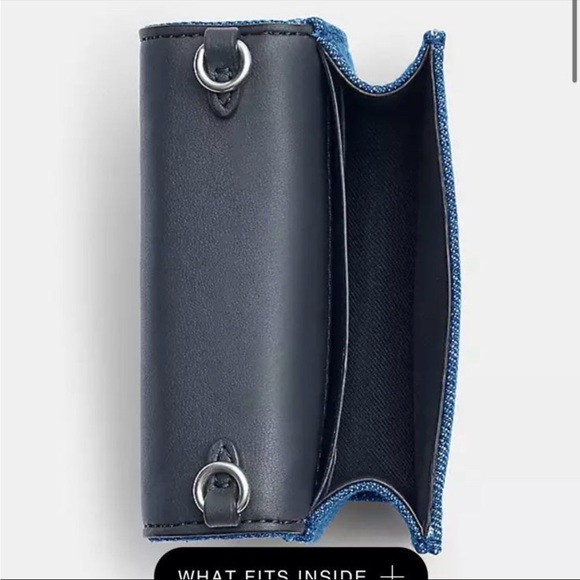 Coach Denim Mini Wallet On A Chain With Rivets - Picture 3 of 8